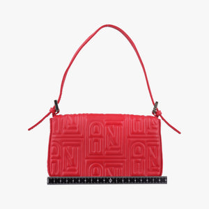 Pre-owned Fendi BAGUETTE Red Leather 8BK060 shoulderbag | stylenewstar