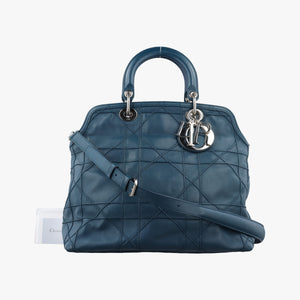 Pre-owned Christian Dior granville Blue lambskin  shoulderbag | stylenewstar