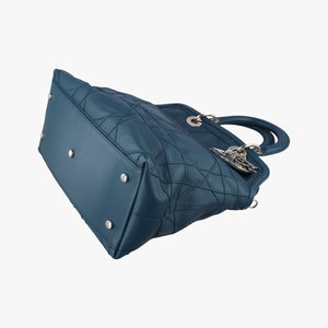 Pre-owned Christian Dior granville Blue lambskin  shoulderbag | stylenewstar