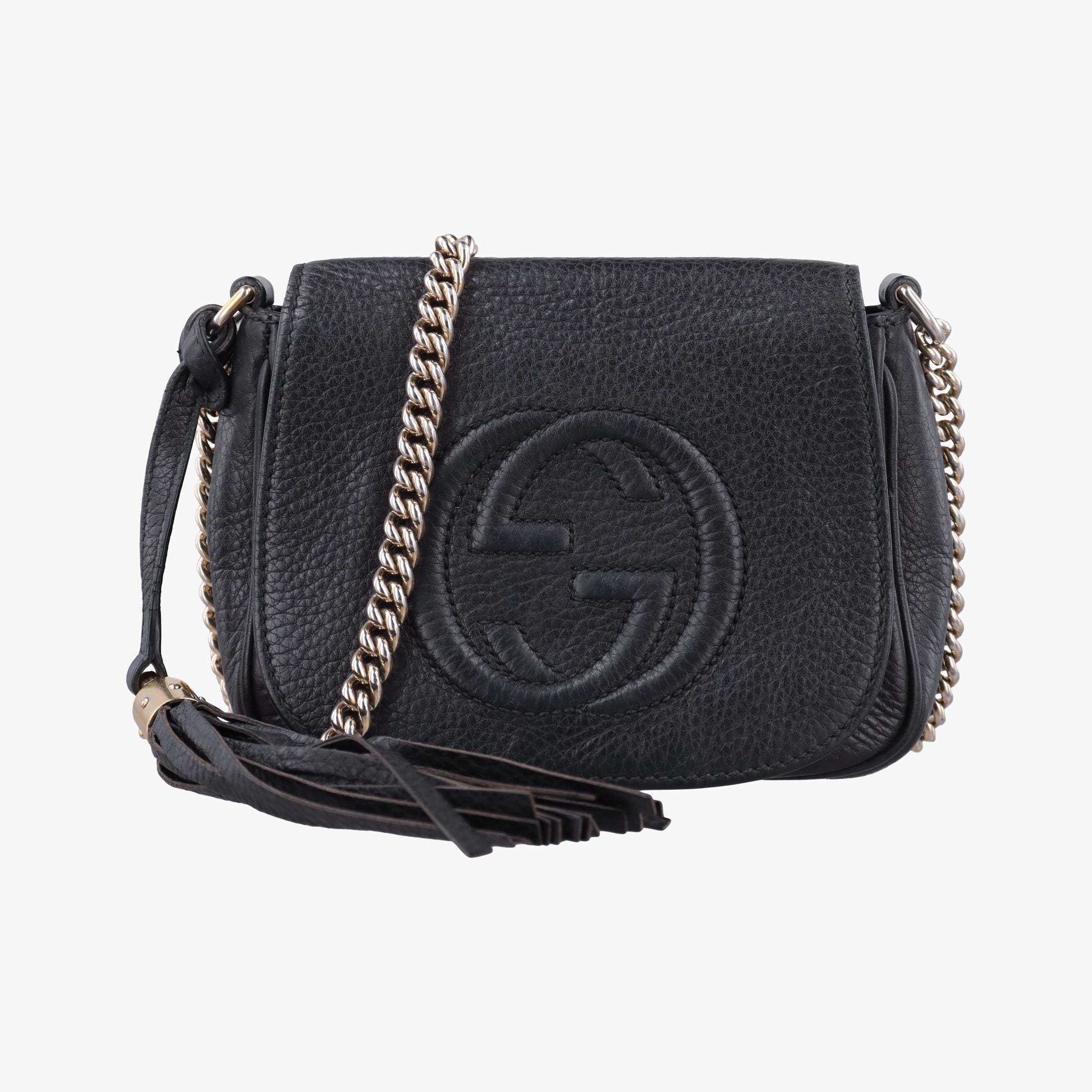 Pre-owned Gucci Soho Black Leather 323190 shoulderbag | stylenewstar