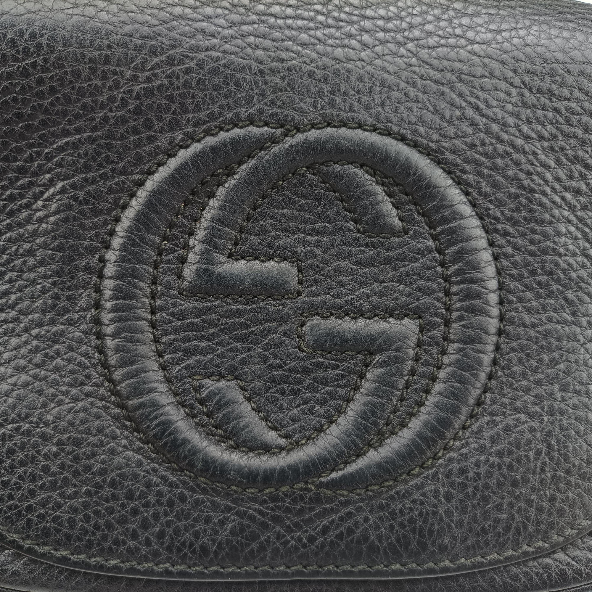 Pre-owned Gucci Soho Black Leather 323190 shoulderbag | stylenewstar