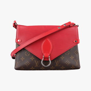 Pre-owned Louis Vuitton SAINT MICHEL Brown×COQUELICOT Monogram Canvas×epi M44031 shoulderbag | stylenewstar