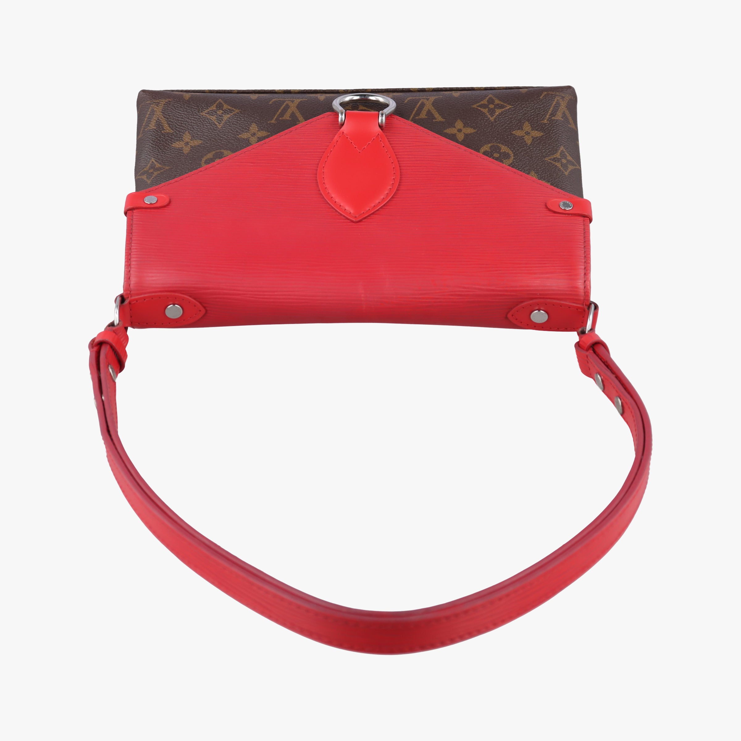 Pre-owned Louis Vuitton SAINT MICHEL Brown×COQUELICOT Monogram Canvas×epi M44031 shoulderbag | stylenewstar