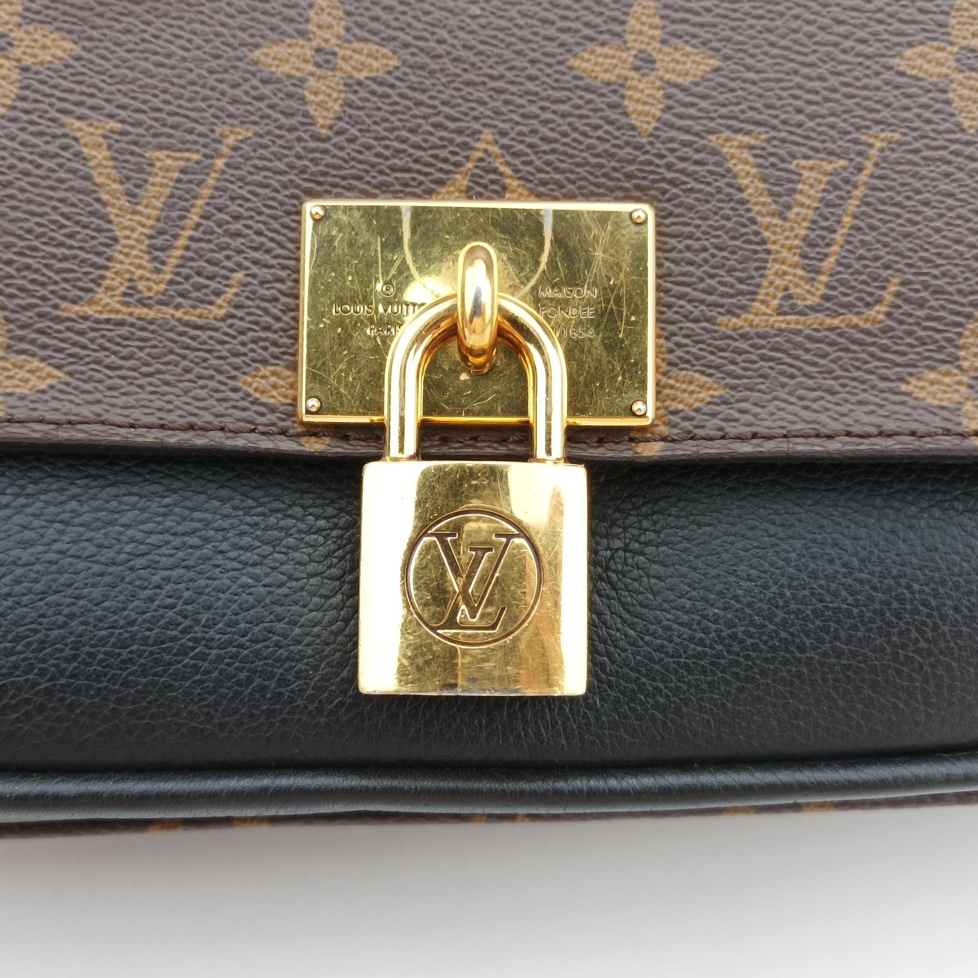 Pre-owned Louis Vuitton MARIGNAN brown×black Monogram Canvas×calf leather M44259 shoulderbag | stylenewstar