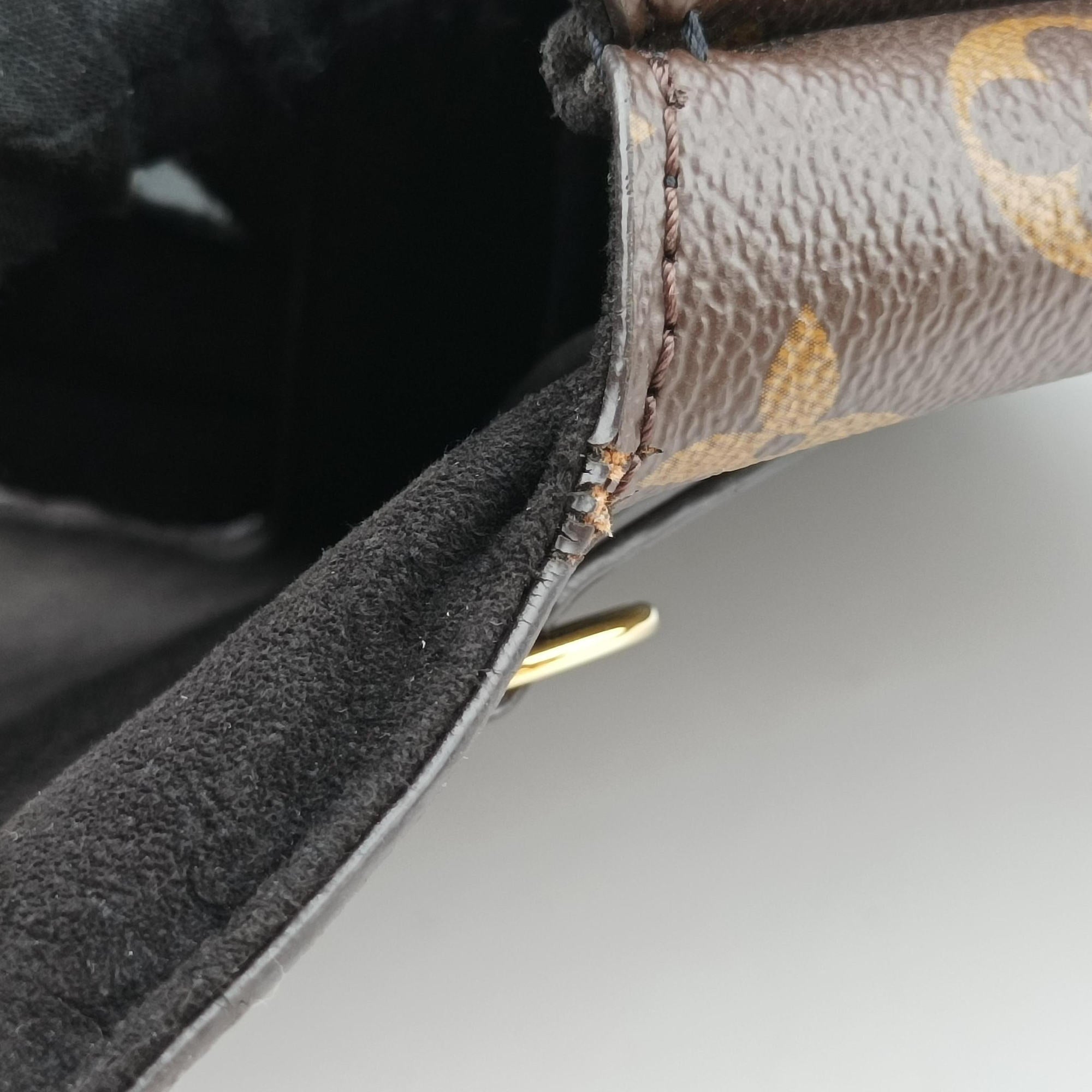 Pre-owned Louis Vuitton MARIGNAN brown×black Monogram Canvas×calf leather M44259 shoulderbag | stylenewstar