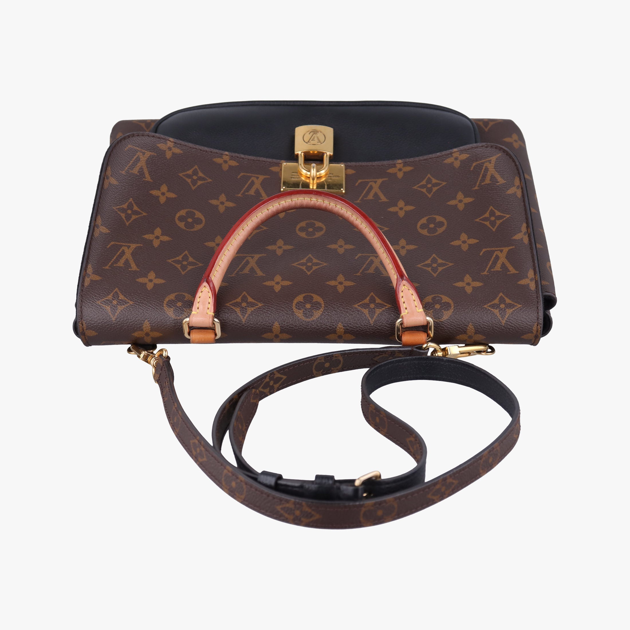Pre-owned Louis Vuitton MARIGNAN brown×black Monogram Canvas×calf leather M44259 shoulderbag | stylenewstar