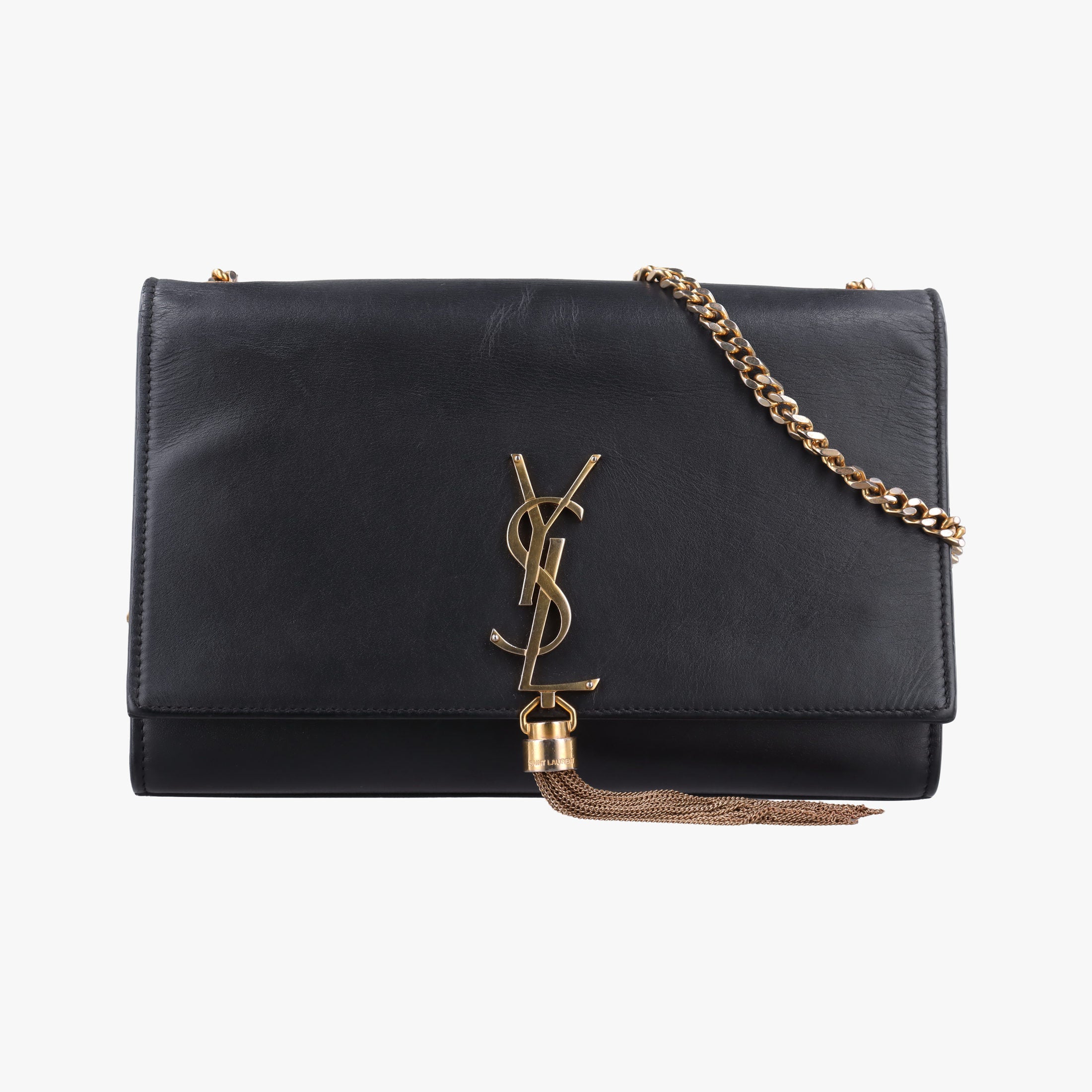 Pre-owned Yves Saint Laurent KATE Black Leather 354119 shoulderbag | stylenewstar
