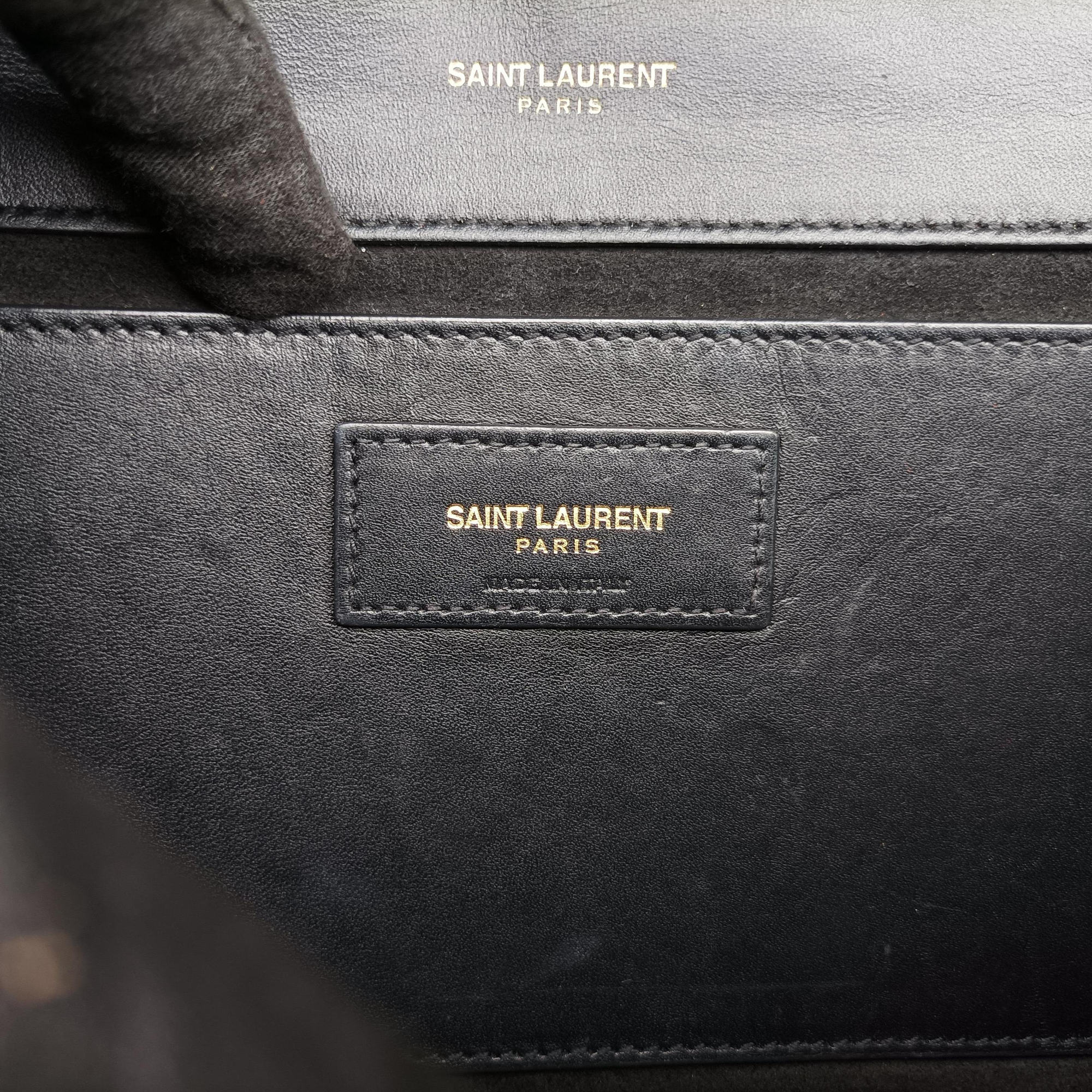 Pre-owned Yves Saint Laurent KATE Black Leather 354119 shoulderbag | stylenewstar