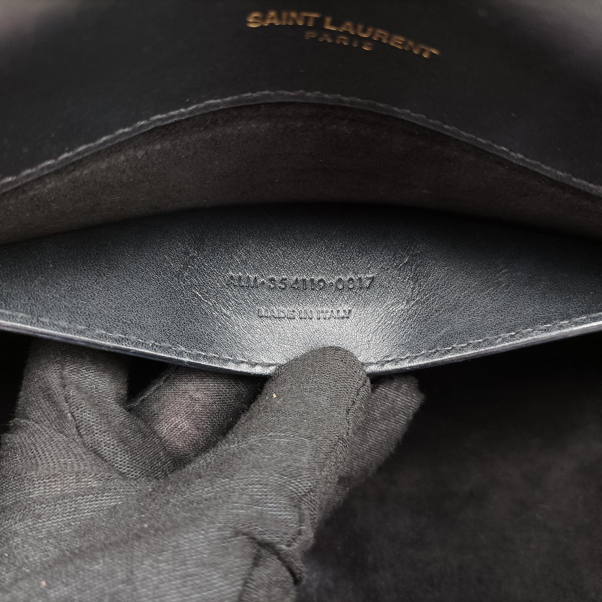 Pre-owned Yves Saint Laurent KATE Black Leather 354119 shoulderbag | stylenewstar