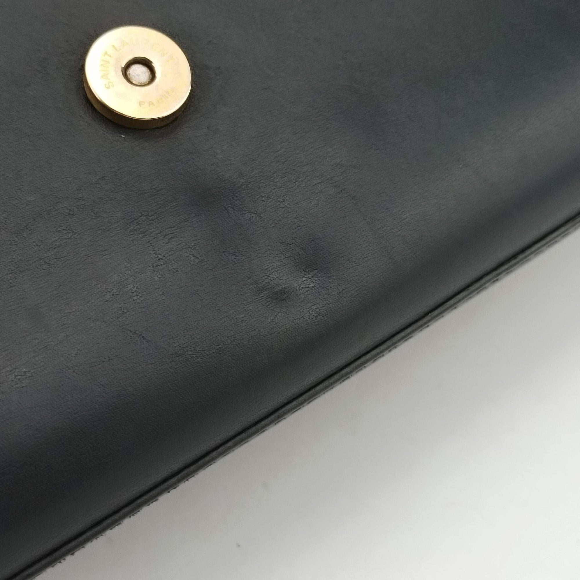 Pre-owned Yves Saint Laurent KATE Black Leather 354119 shoulderbag | stylenewstar