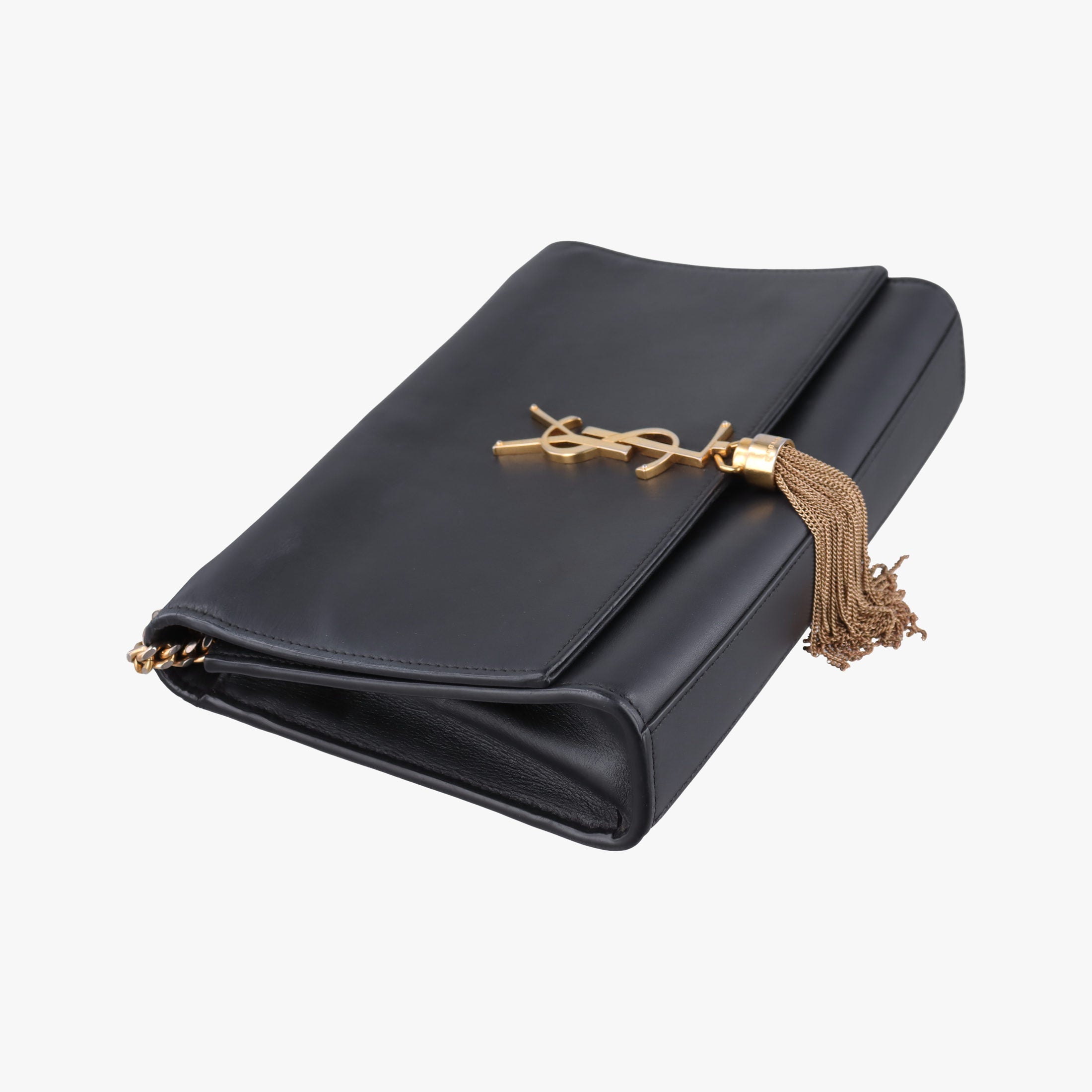 Pre-owned Yves Saint Laurent KATE Black Leather 354119 shoulderbag | stylenewstar