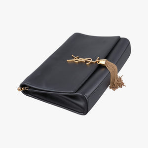 Pre-owned Yves Saint Laurent KATE Black Leather 354119 shoulderbag | stylenewstar