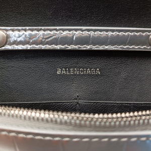 Pre-owned Balenciaga Hourglass Silver Leather  shoulderbag | stylenewstar