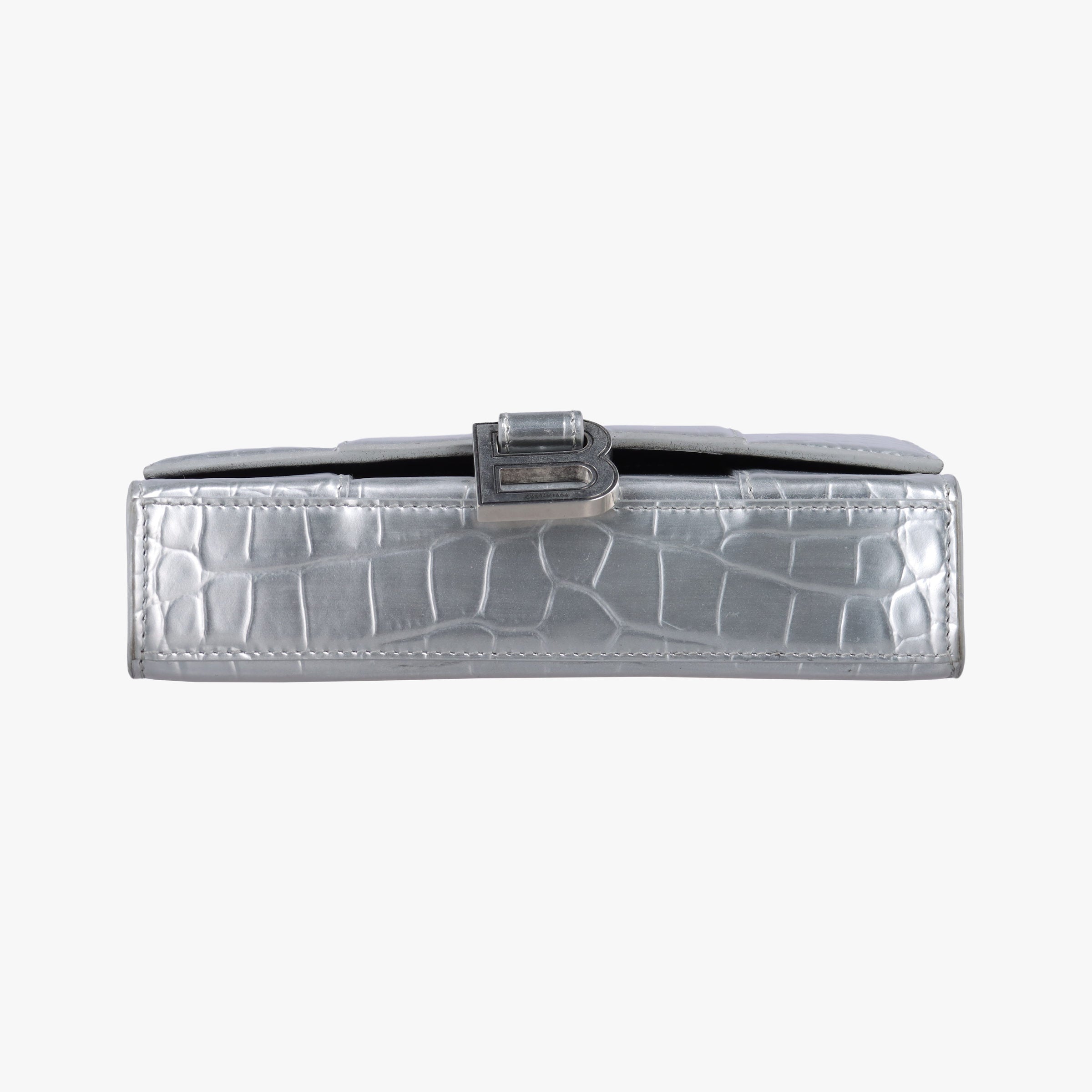 Pre-owned Balenciaga Hourglass Silver Leather  shoulderbag | stylenewstar