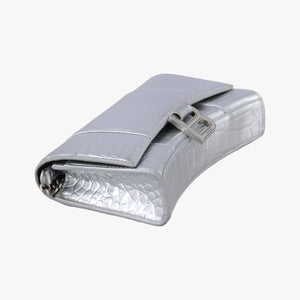 Pre-owned Balenciaga Hourglass Silver Leather  shoulderbag | stylenewstar