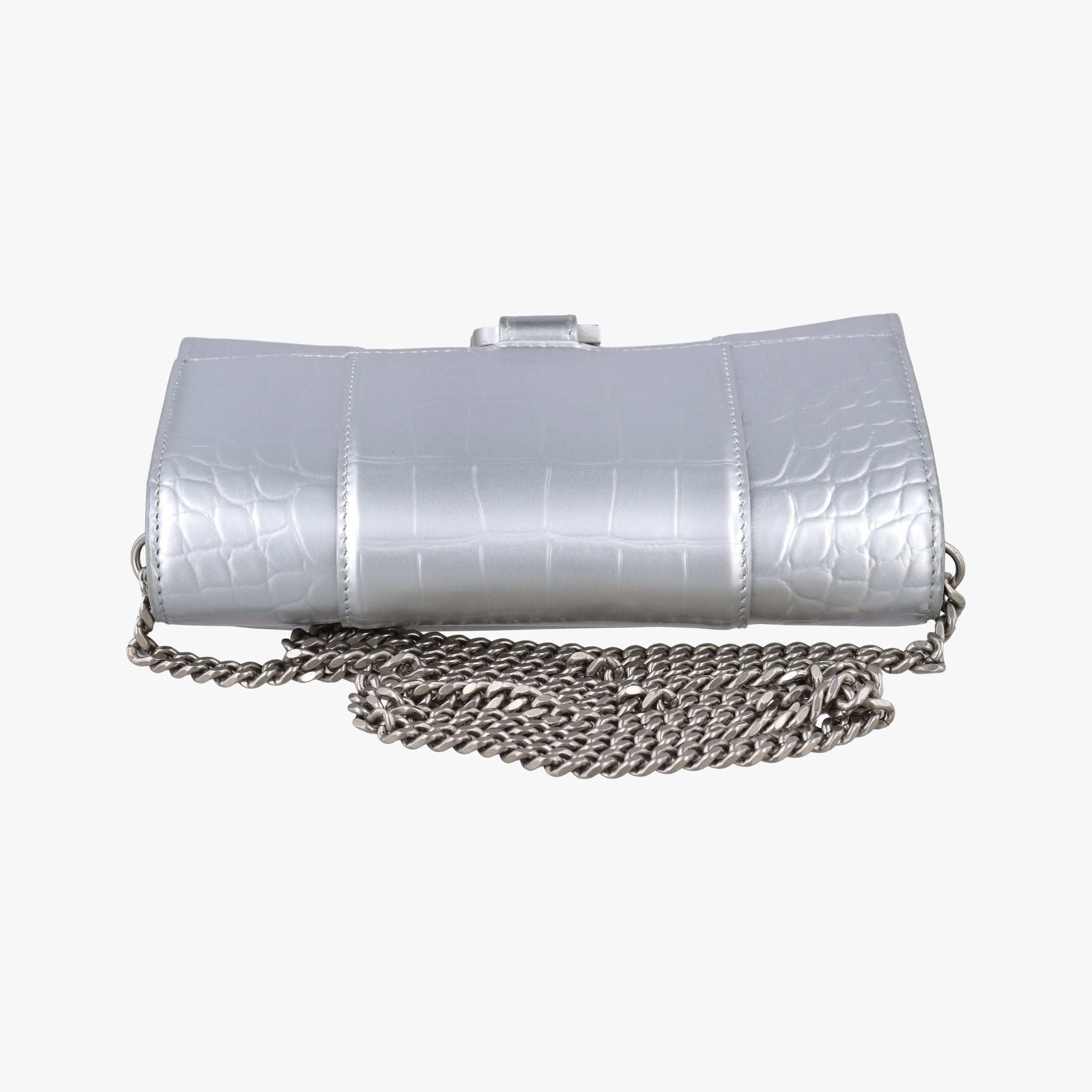 Pre-owned Balenciaga Hourglass Silver Leather  shoulderbag | stylenewstar
