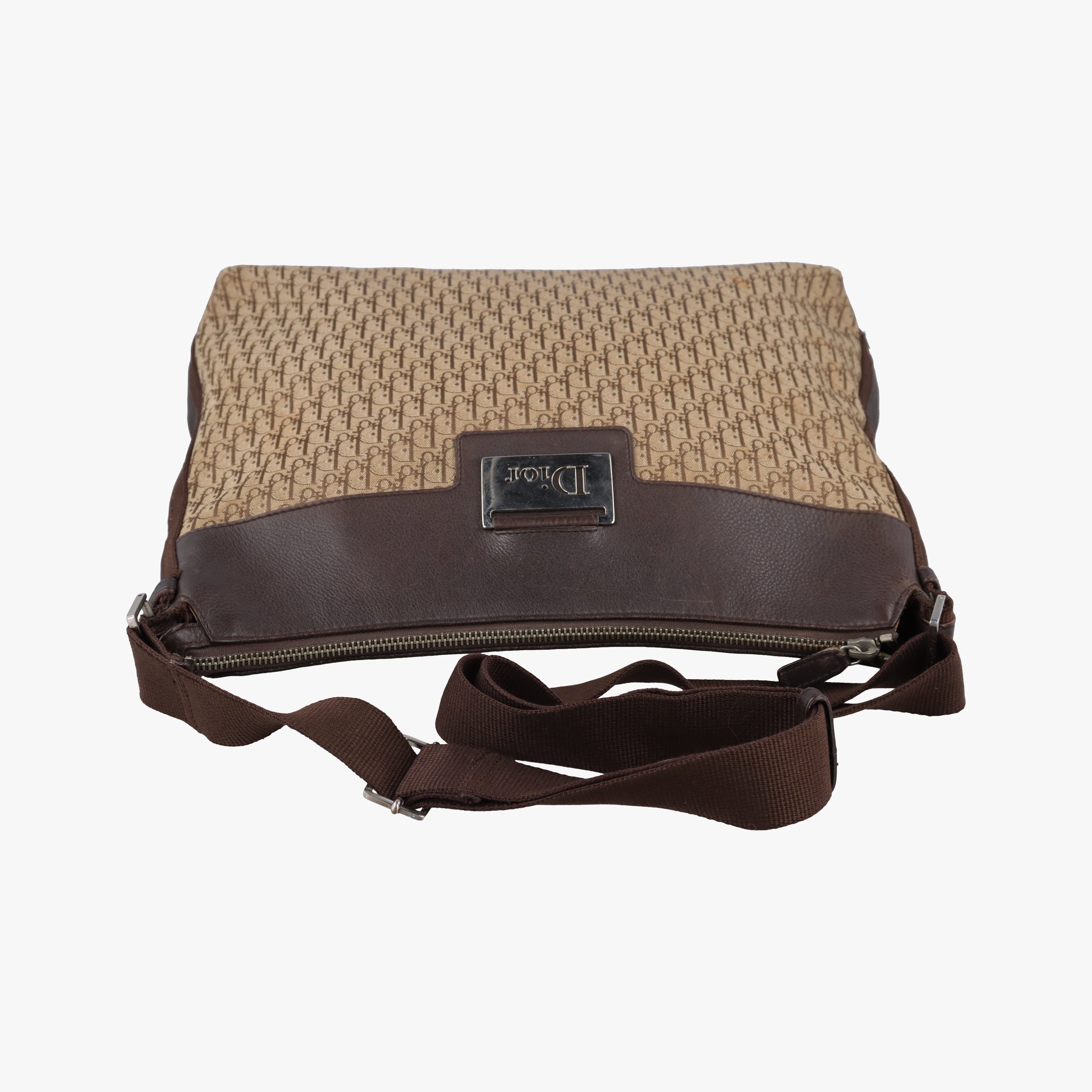 Pre-owned Christian Dior Street Chic Messenger Brown ×Beige Jacquard Canvas×Leather  shoulderbag | stylenewstar