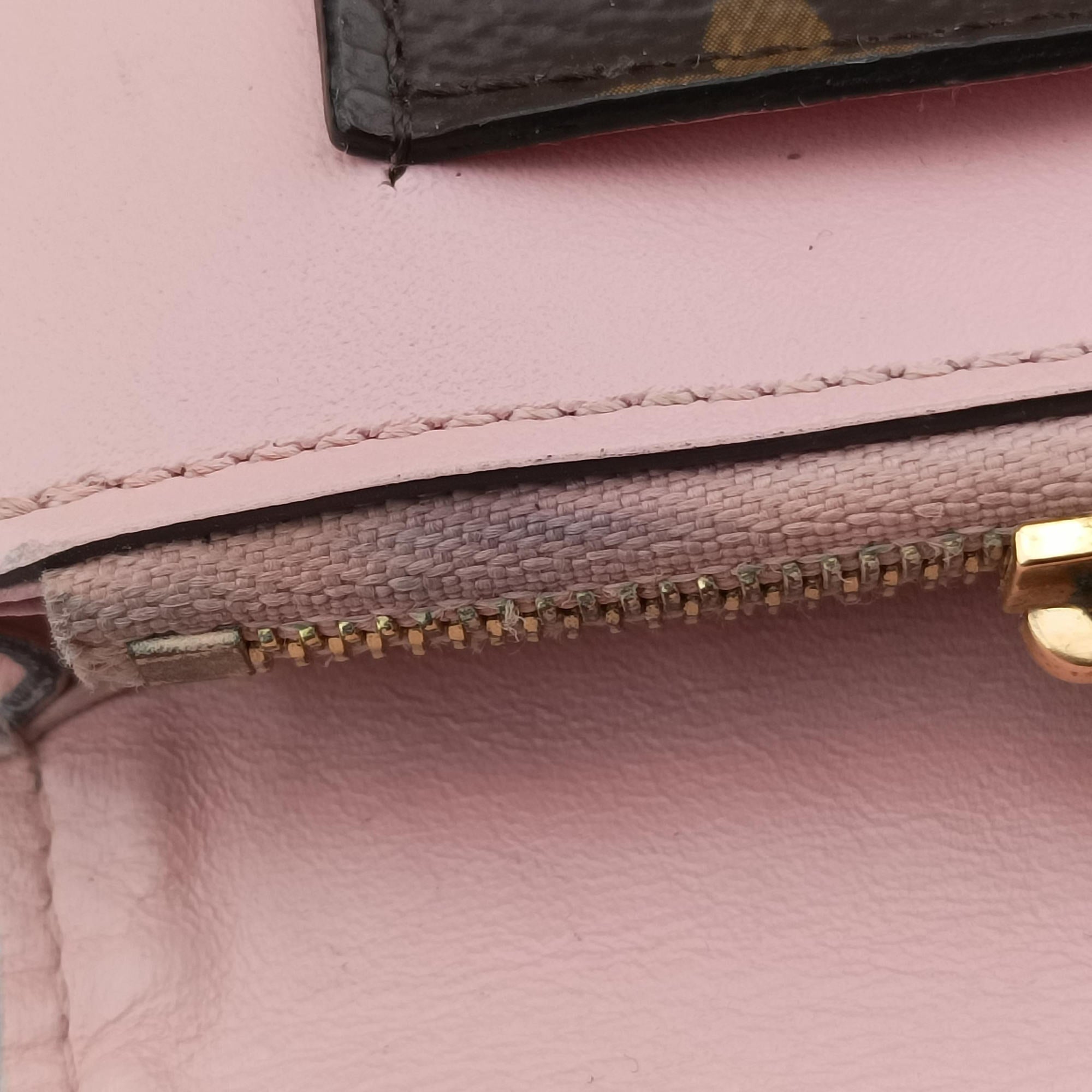Pre-owned Louis Vuitton Portefeuille FLORE Chain brown×ROSE BALLERIN Monogram Canvas×calf leather M67405 shoulderbag | stylenewstar