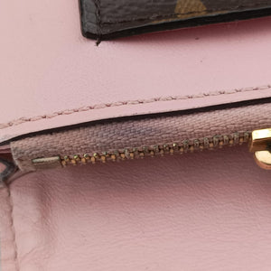 Pre-owned Louis Vuitton Portefeuille FLORE Chain brown×ROSE BALLERIN Monogram Canvas×calf leather M67405 shoulderbag | stylenewstar