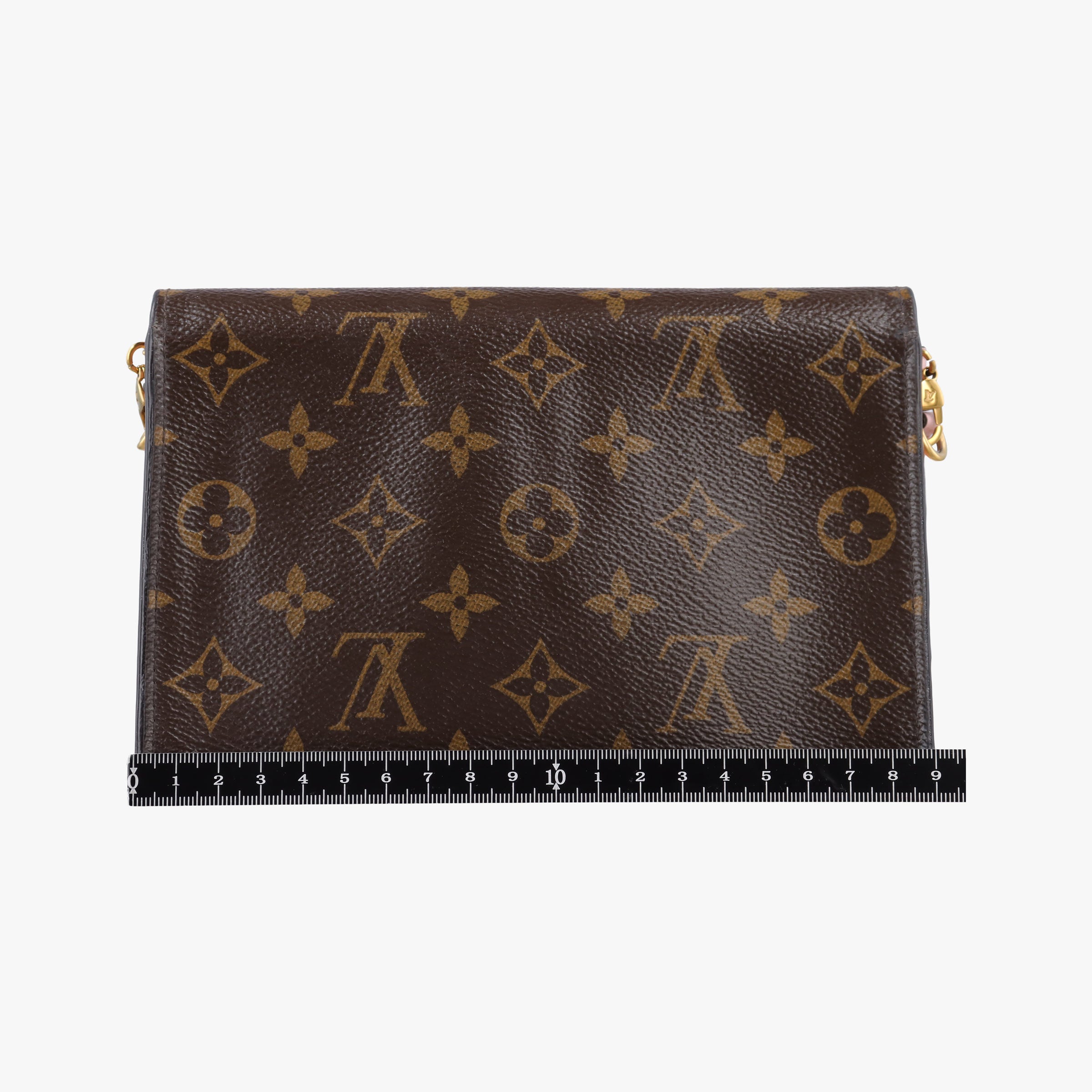 Pre-owned Louis Vuitton Portefeuille FLORE Chain brown×ROSE BALLERIN Monogram Canvas×calf leather M67405 shoulderbag | stylenewstar