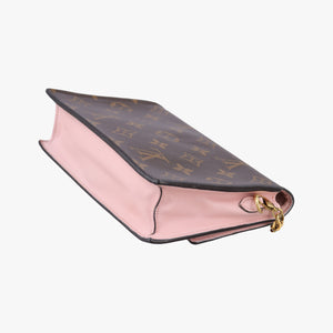 Pre-owned Louis Vuitton Portefeuille FLORE Chain brown×ROSE BALLERIN Monogram Canvas×calf leather M67405 shoulderbag | stylenewstar