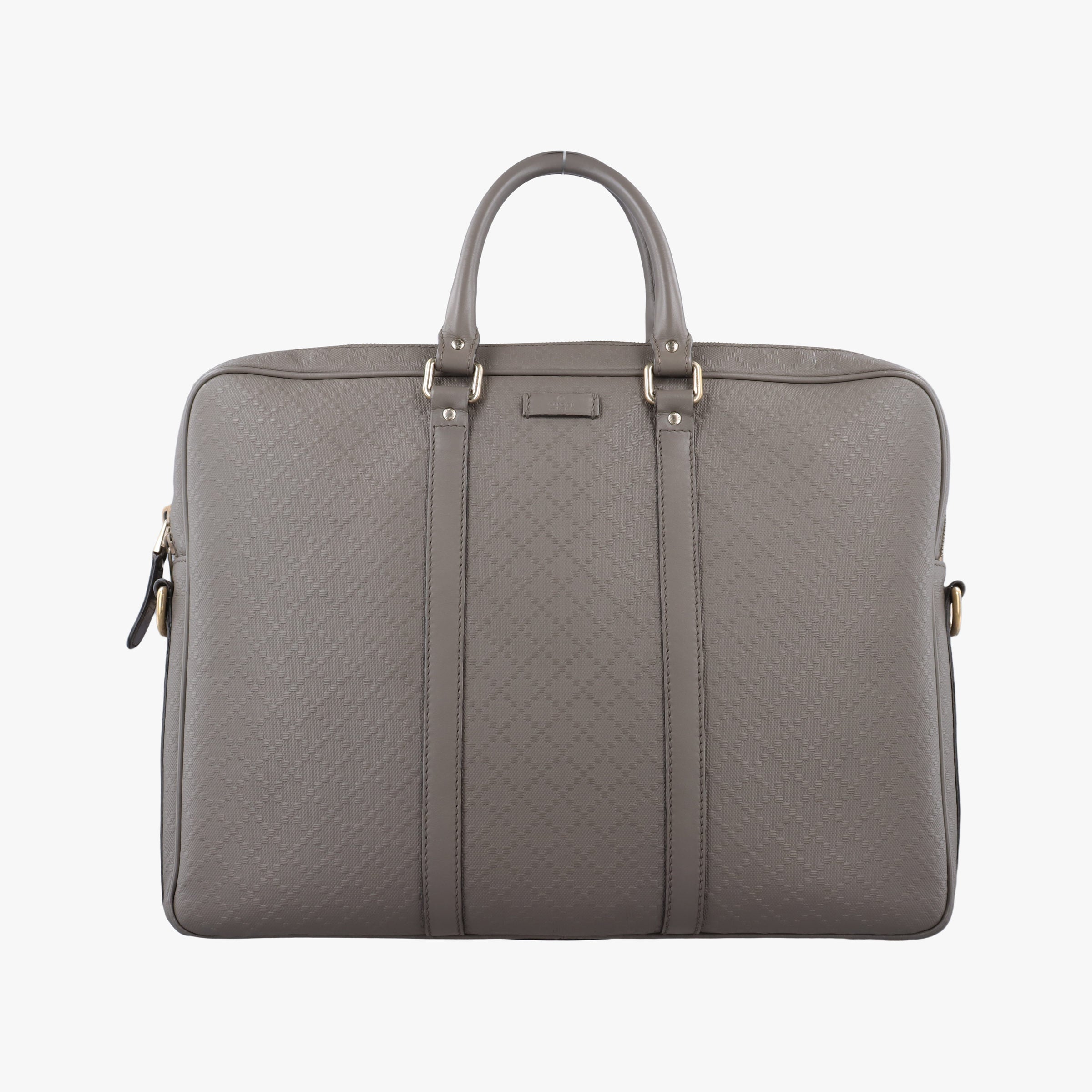 Pre-owned Gucci Diamante Grey Leather 208463 handbag | stylenewstar