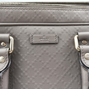 Pre-owned Gucci Diamante Grey Leather 208463 handbag | stylenewstar