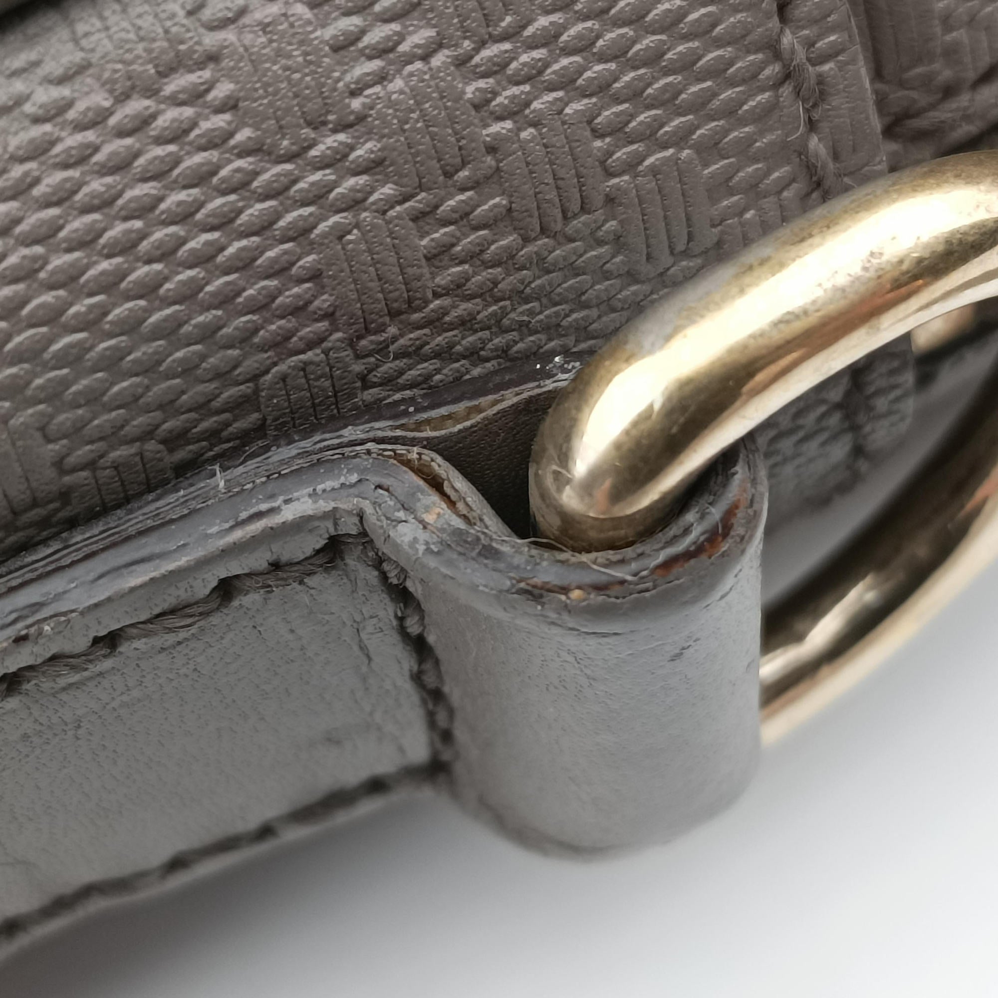 Pre-owned Gucci Diamante Grey Leather 208463 handbag | stylenewstar