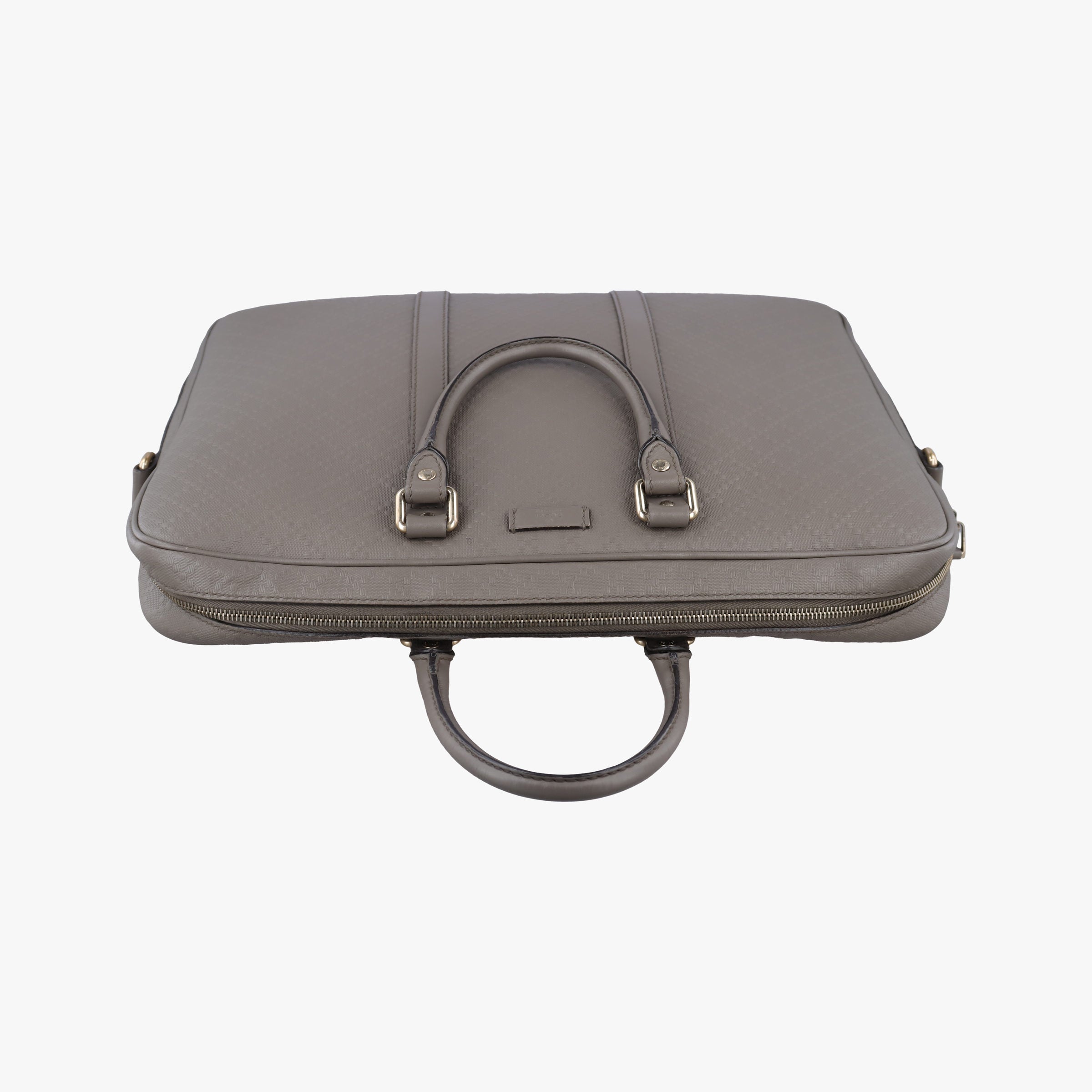 Pre-owned Gucci Diamante Grey Leather 208463 handbag | stylenewstar