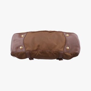 Secondhand Prada Tessuto Nappa Gaufre Satchel Rovere Brown nylon×Leather  shoulderbag | stylenewstar