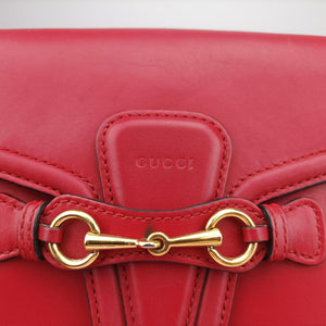 Pre-owned Gucci Lady Web Red Leather 380573 shoulderbag | stylenewstar