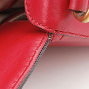 Pre-owned Gucci Lady Web Red Leather 380573 shoulderbag | stylenewstar