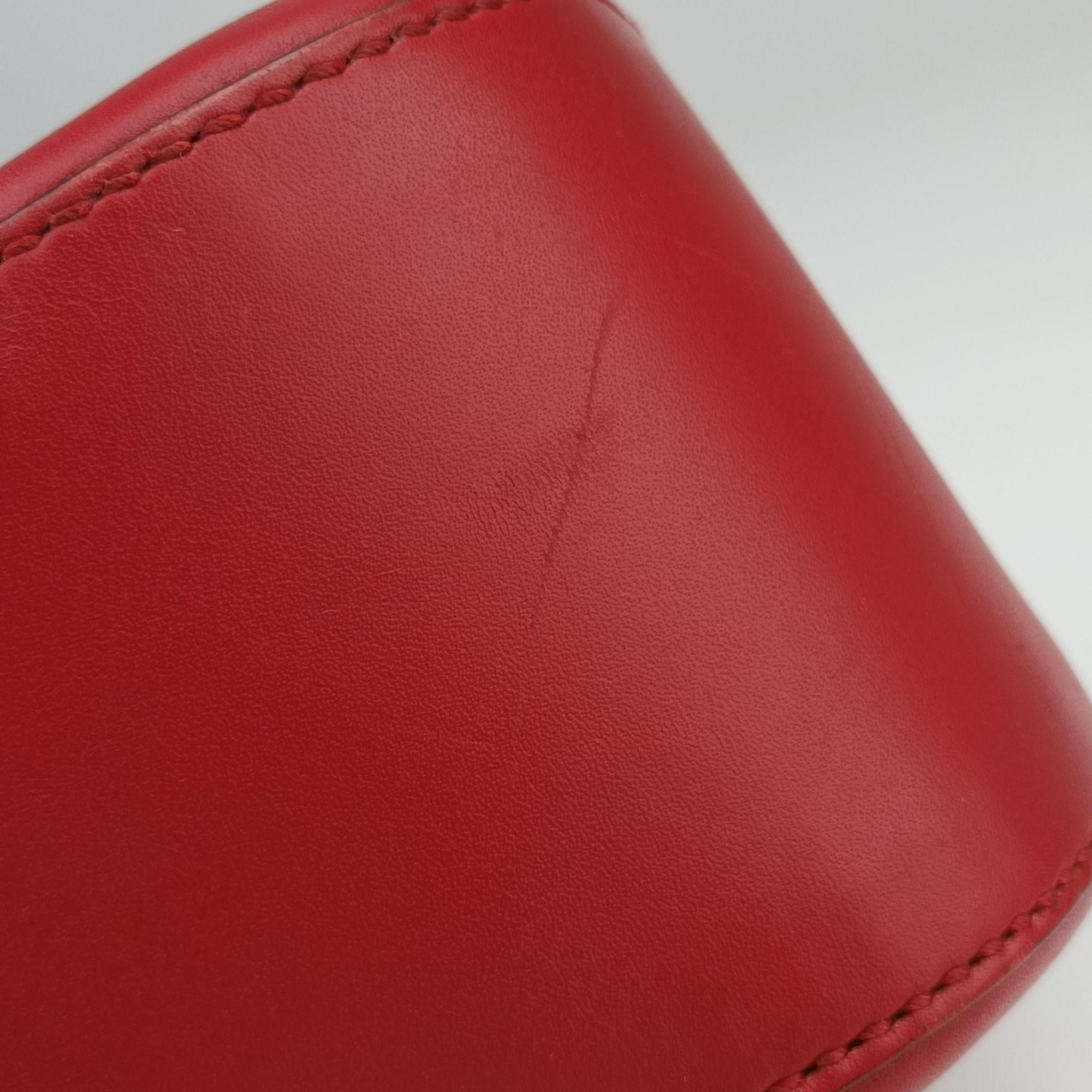Pre-owned Gucci Lady Web Red Leather 380573 shoulderbag | stylenewstar