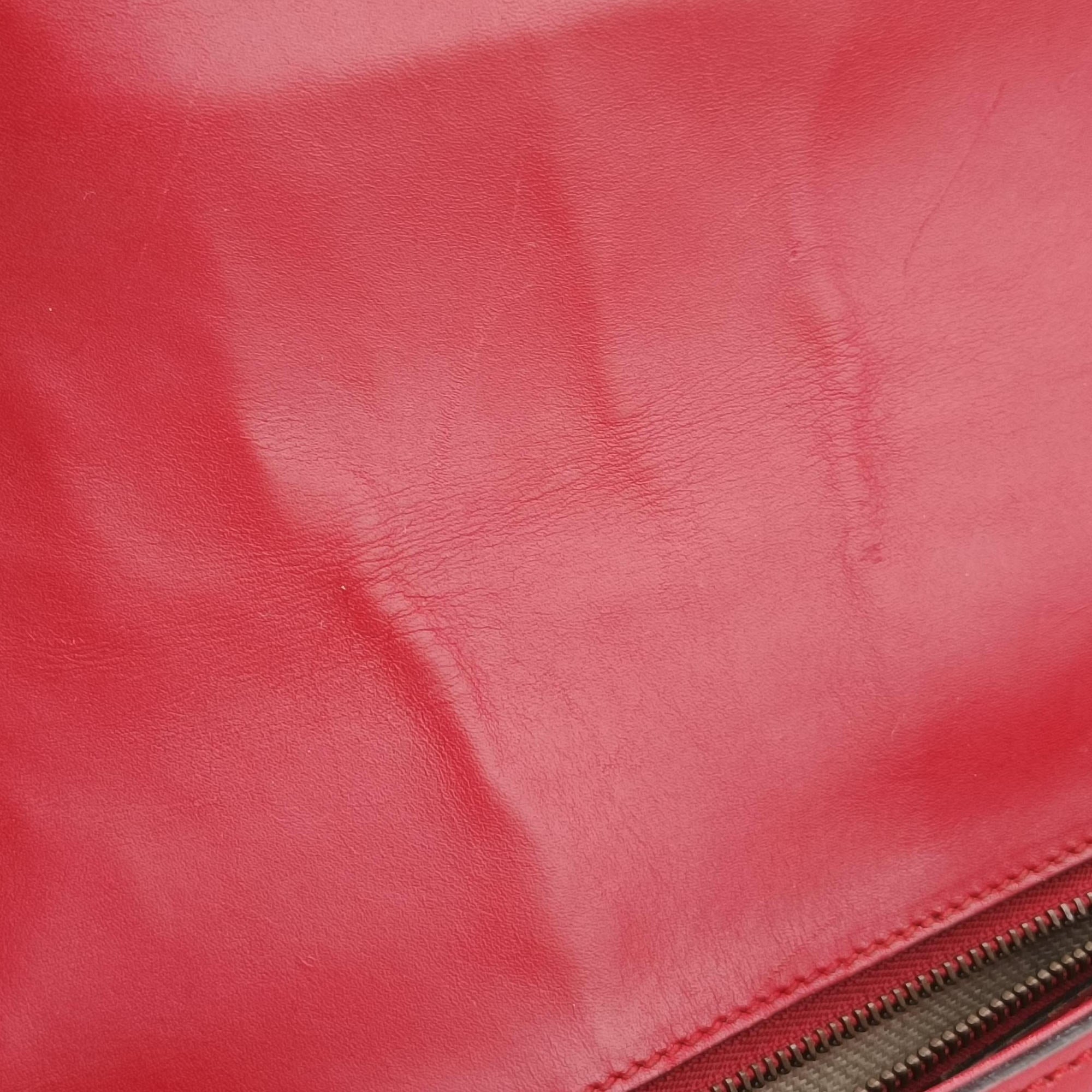 Pre-owned Gucci Lady Web Red Leather 380573 shoulderbag | stylenewstar