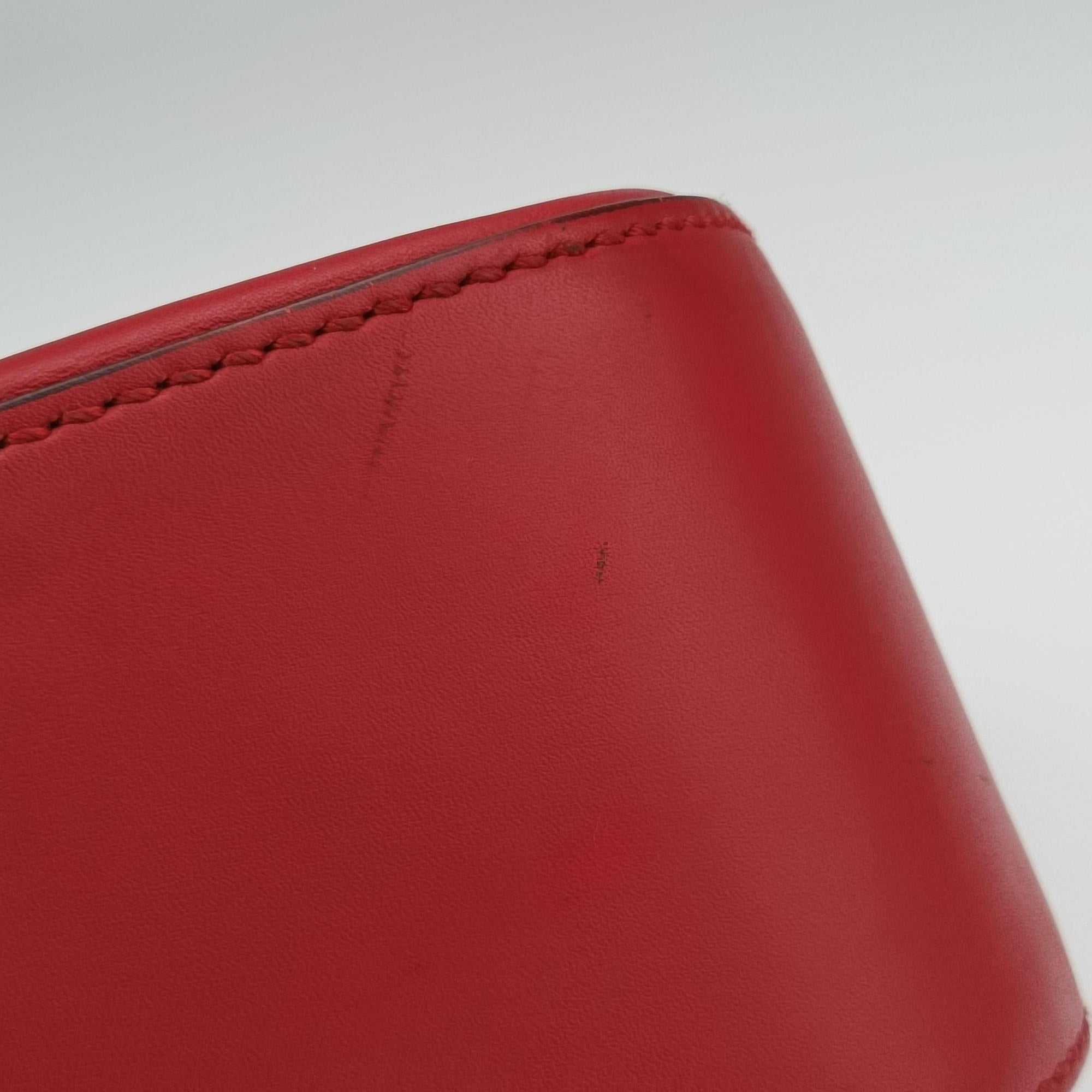 Pre-owned Gucci Lady Web Red Leather 380573 shoulderbag | stylenewstar