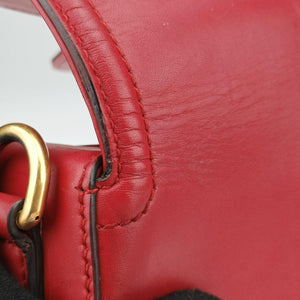 Pre-owned Gucci Lady Web Red Leather 380573 shoulderbag | stylenewstar