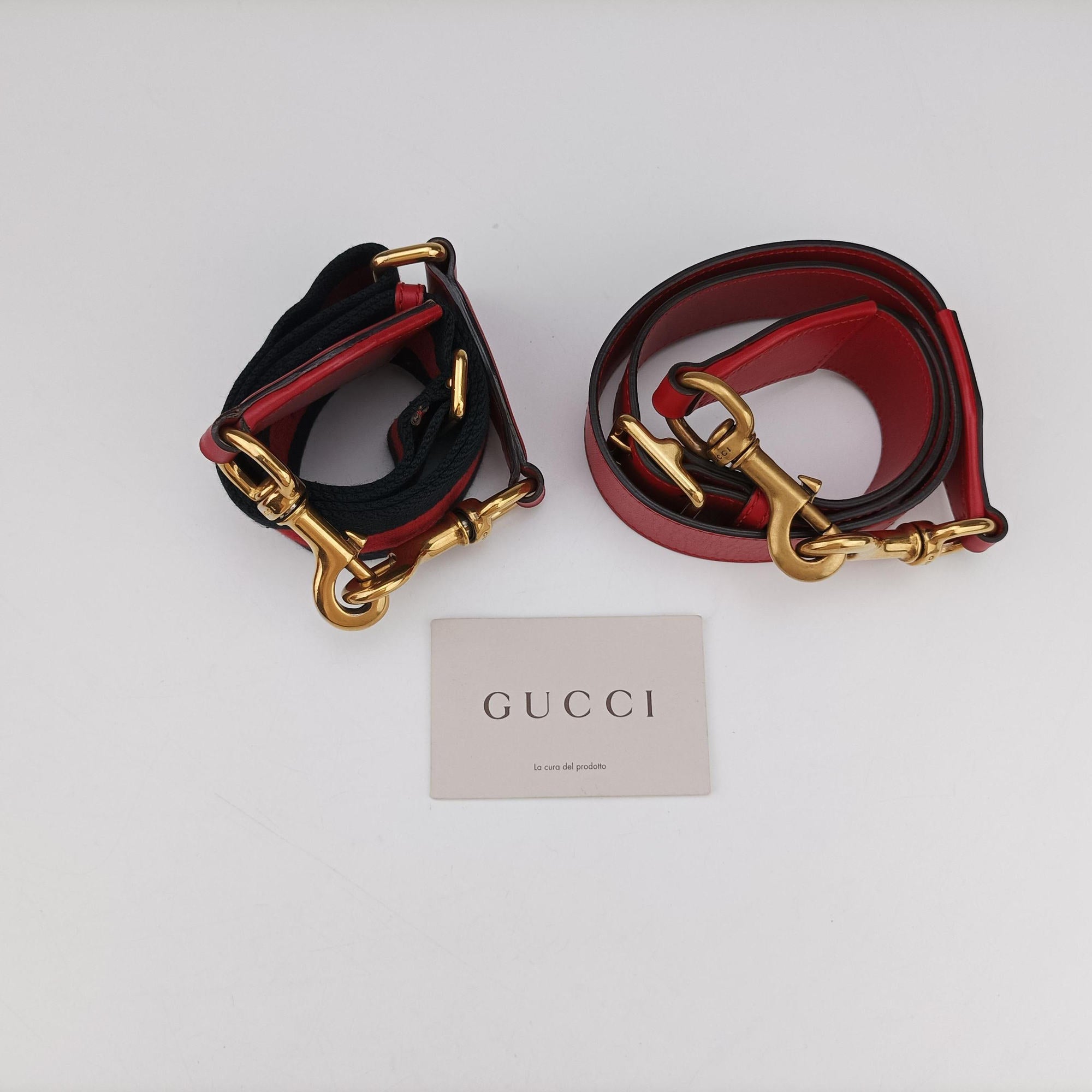 Pre-owned Gucci Lady Web Red Leather 380573 shoulderbag | stylenewstar