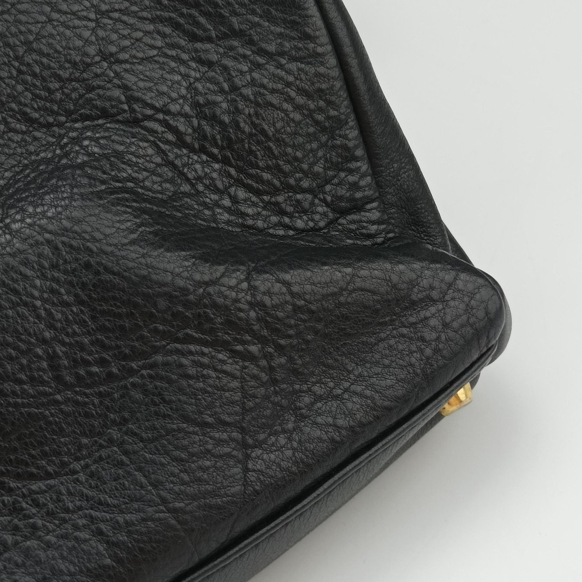 Pre-owned VERSACE Vintage Medusa Medallion Black Leather  shoulderbag | stylenewstar