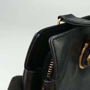Pre-owned VERSACE Vintage Medusa Medallion Black Leather  shoulderbag | stylenewstar
