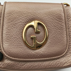 Pre-owned Gucci 1973 Double G Golden-pink Leather 251821 shoulderbag | stylenewstar