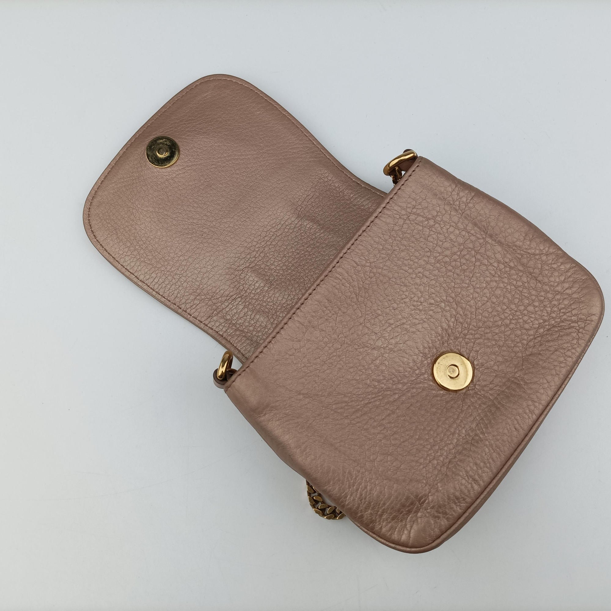 Pre-owned Gucci 1973 Double G Golden-pink Leather 251821 shoulderbag | stylenewstar
