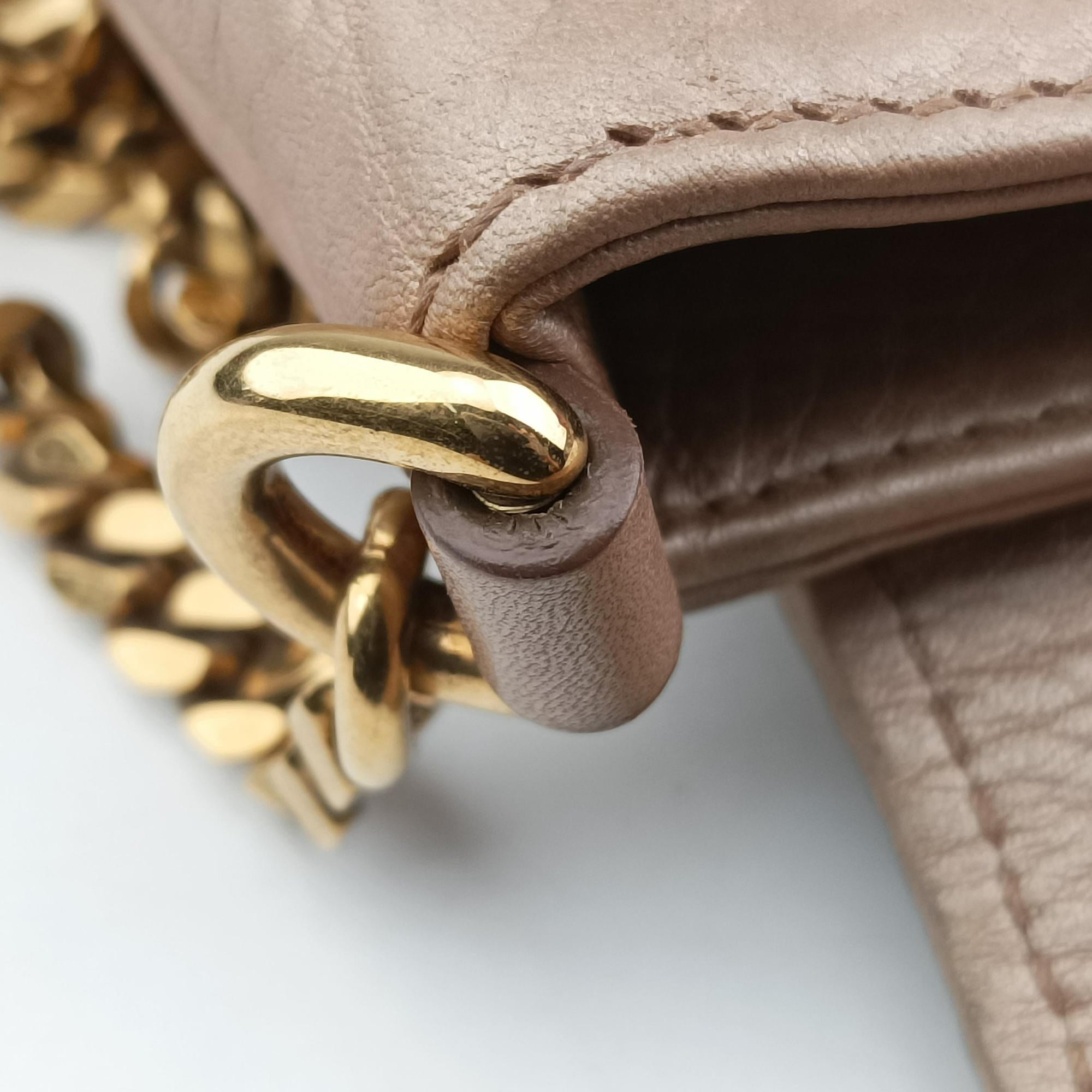 Pre-owned Gucci 1973 Double G Golden-pink Leather 251821 shoulderbag | stylenewstar