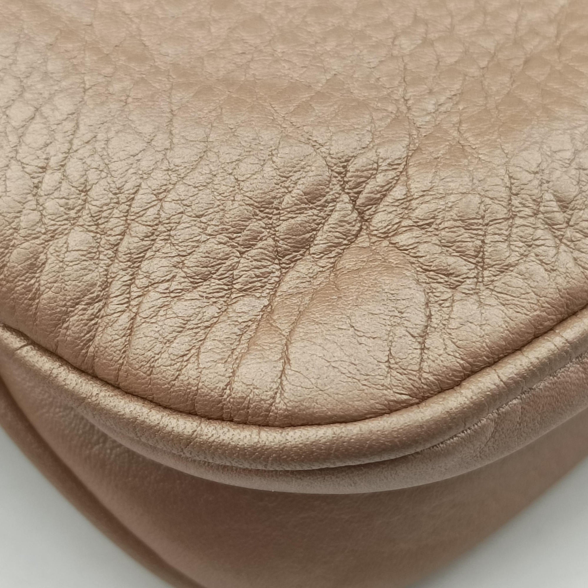 Pre-owned Gucci 1973 Double G Golden-pink Leather 251821 shoulderbag | stylenewstar