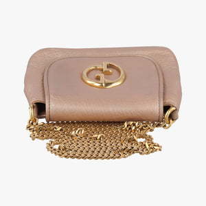 Pre-owned Gucci 1973 Double G Golden-pink Leather 251821 shoulderbag | stylenewstar