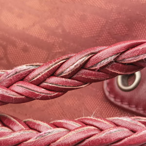 Secondhand Christian Dior Ethnic Braided Tote burgundy×Multicolour canvas×leather  handbag | stylenewstar