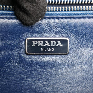 Pre-owned Prada Sound Lock Blue SAFFIANO Leather  shoulderbag | stylenewstar