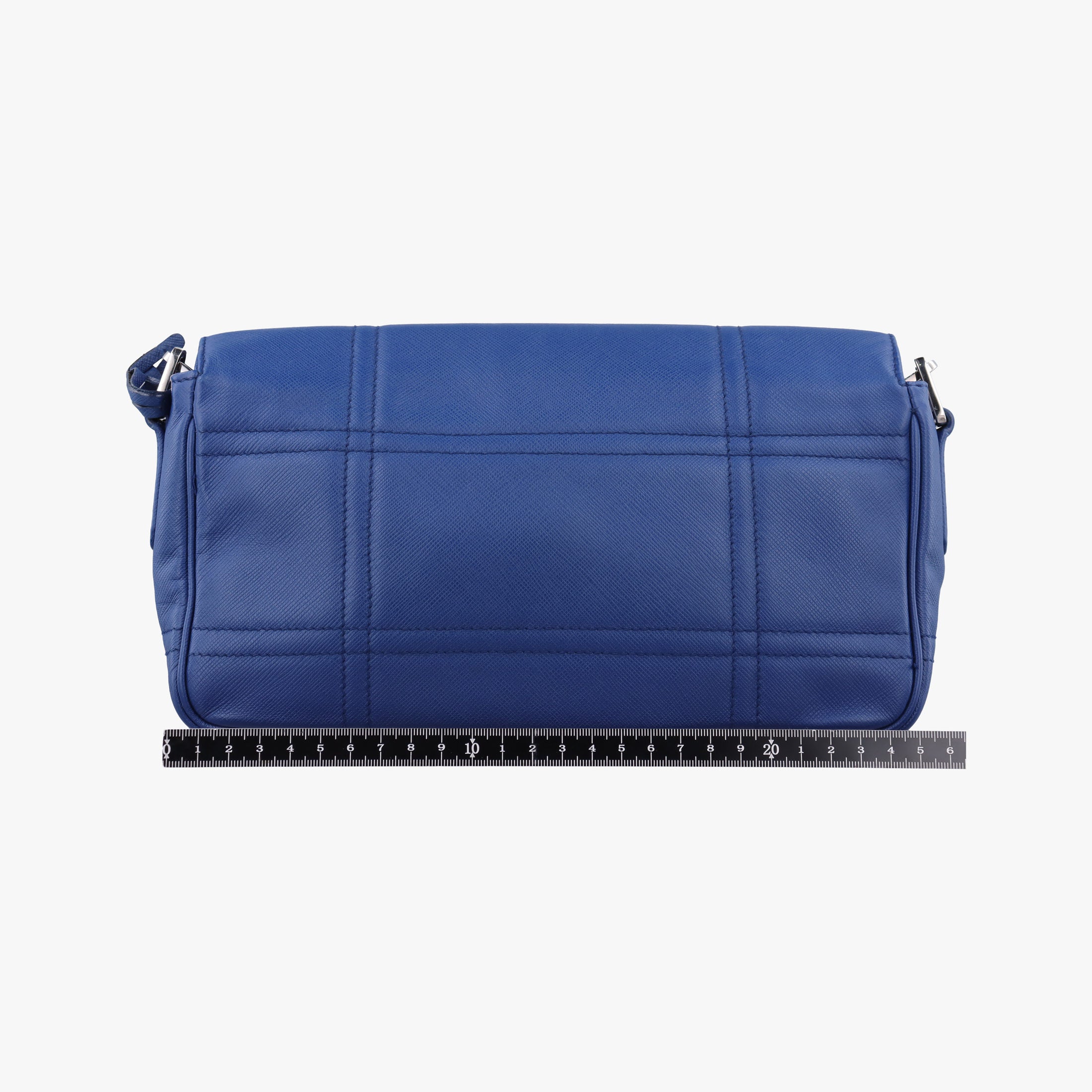 Pre-owned Prada Sound Lock Blue SAFFIANO Leather  shoulderbag | stylenewstar
