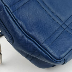Pre-owned Prada Sound Lock Blue SAFFIANO Leather  shoulderbag | stylenewstar