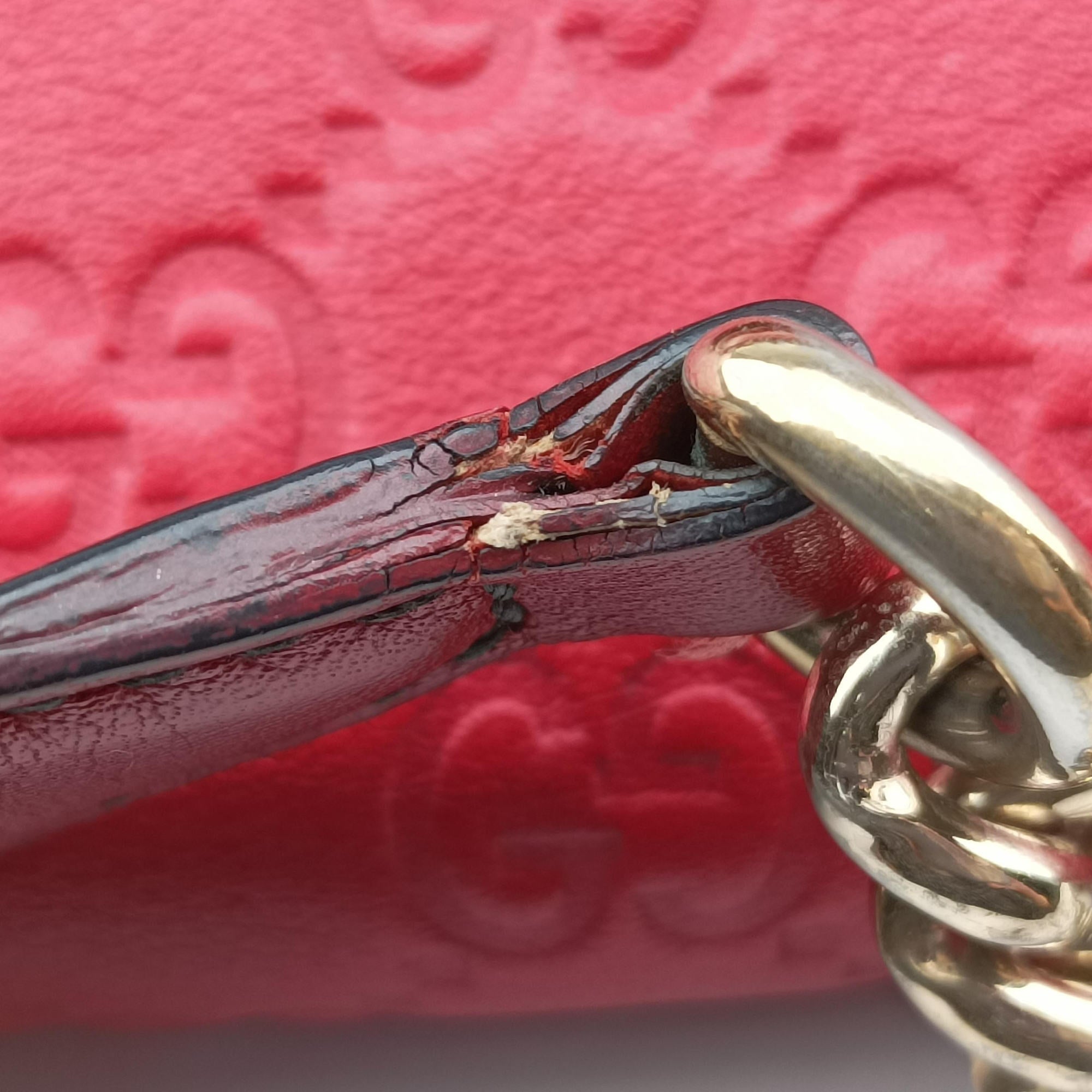 Pre-owned Gucci Emily Red Leather 295402 shoulderbag | stylenewstar