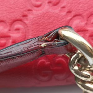 Pre-owned Gucci Emily Red Leather 295402 shoulderbag | stylenewstar